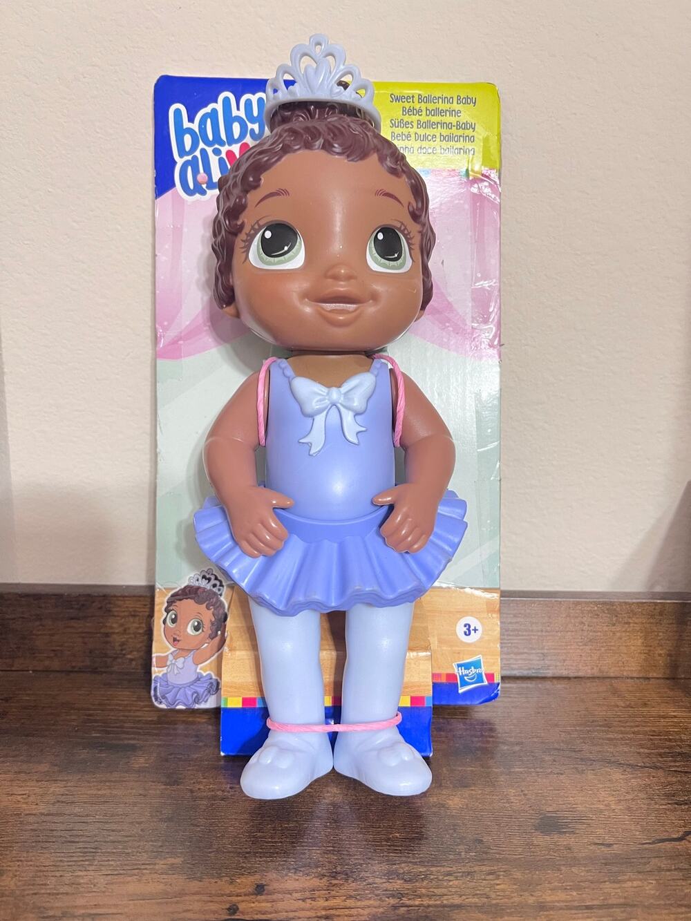Baby Alive Doll 11" Sweet Ballerina Brown Hair Black
